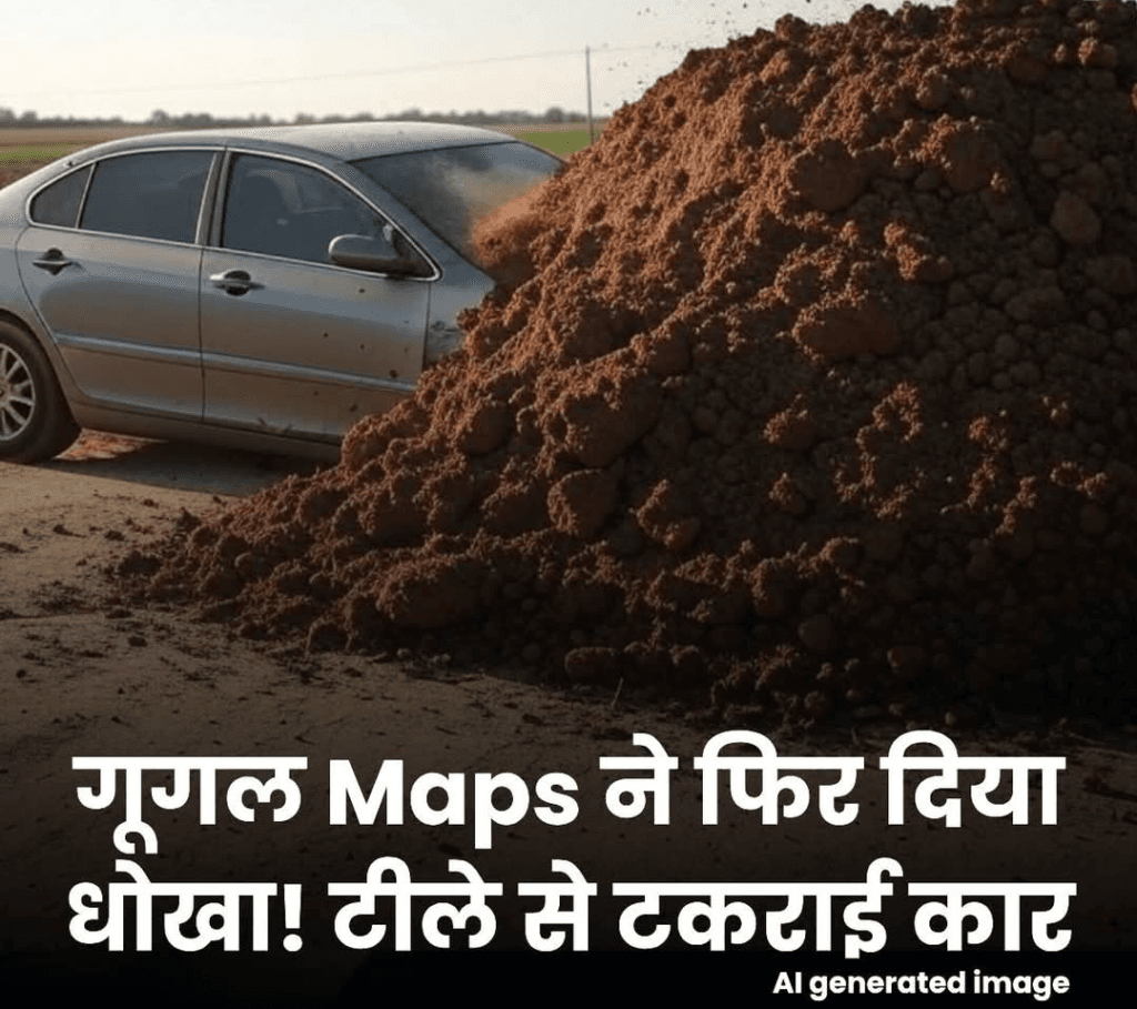 गूगल मैप की वजह से फिर एक कार हुई दुर्घटनाग्रस्त