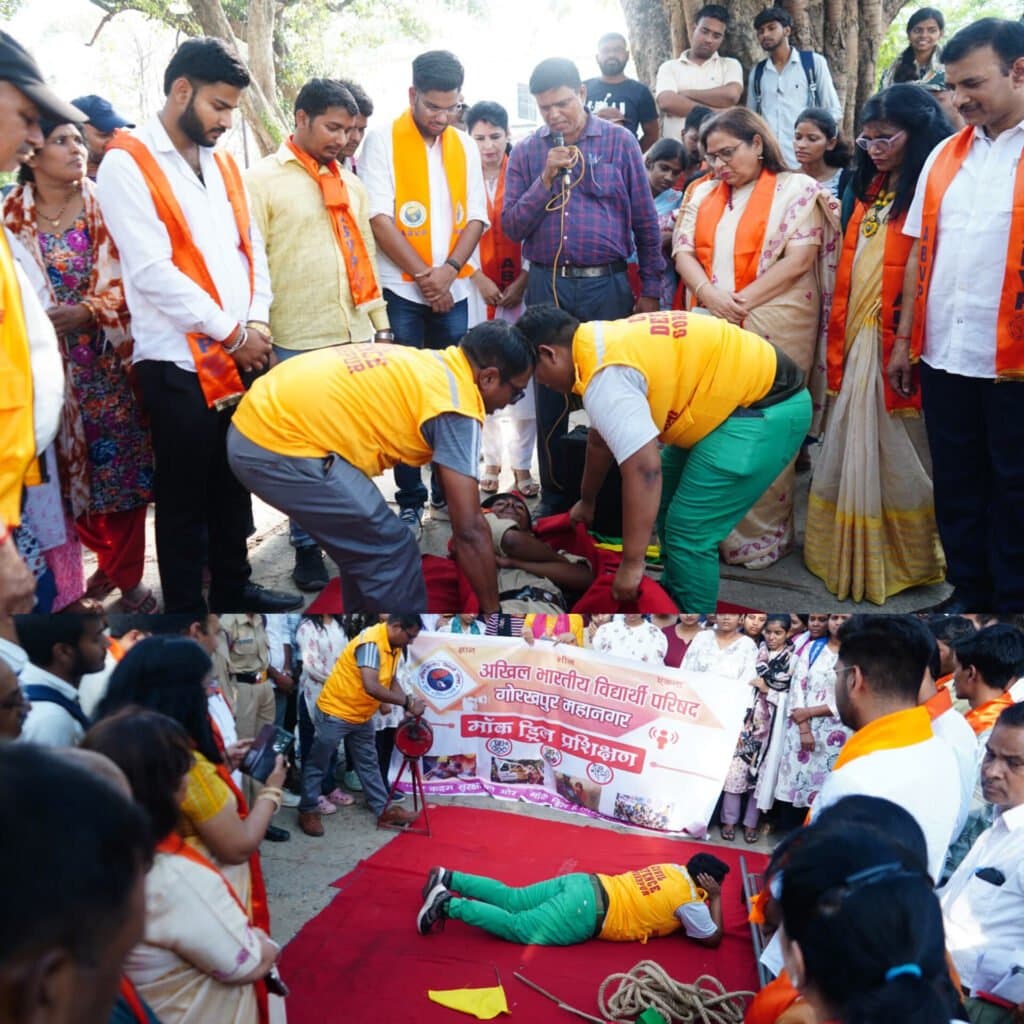 अभाविप ने विभिन्न शिक्षण संस्थानों में आयोजित किया मॉक ड्रिल, विद्यार्थियों को किया जागरूक
