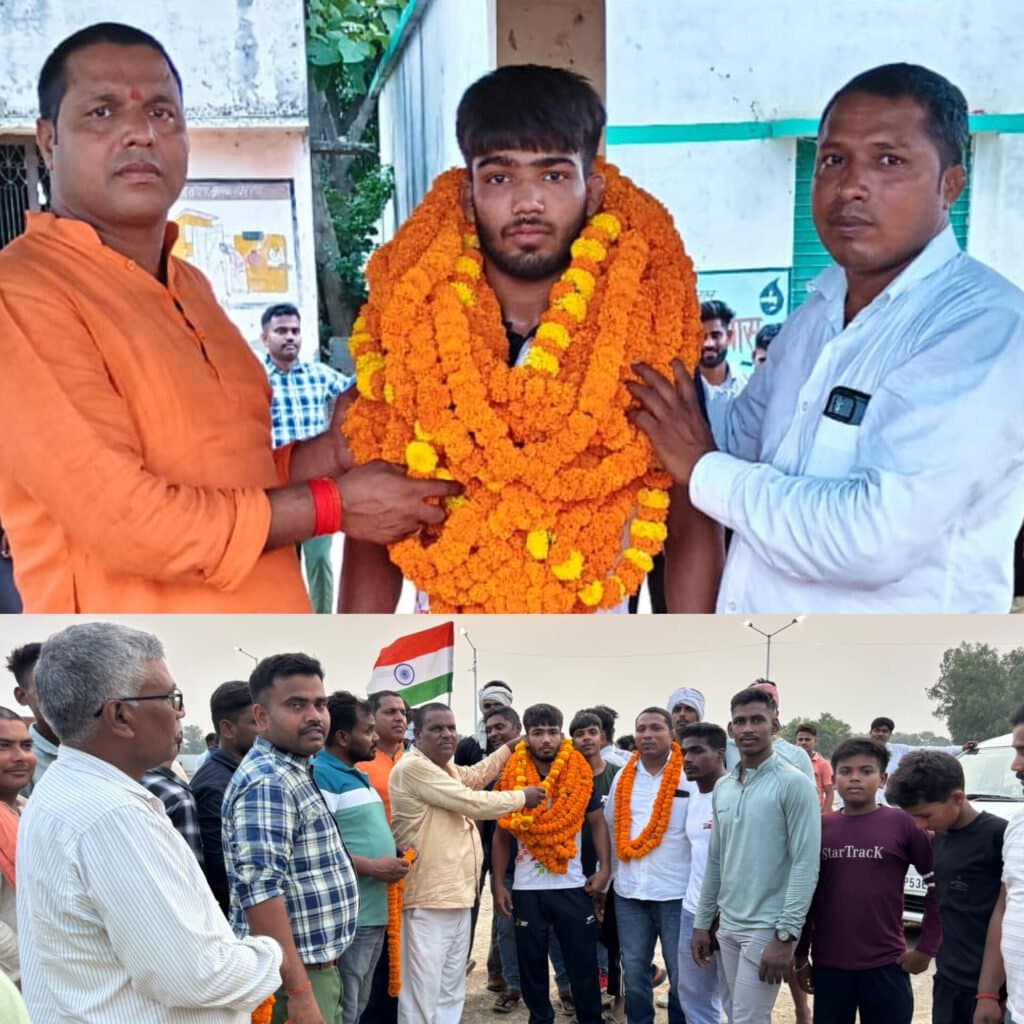 खेलो इंडिया नेशनल में आदित्य ने जीता गोल्ड, हुआ भव्य स्वागत
