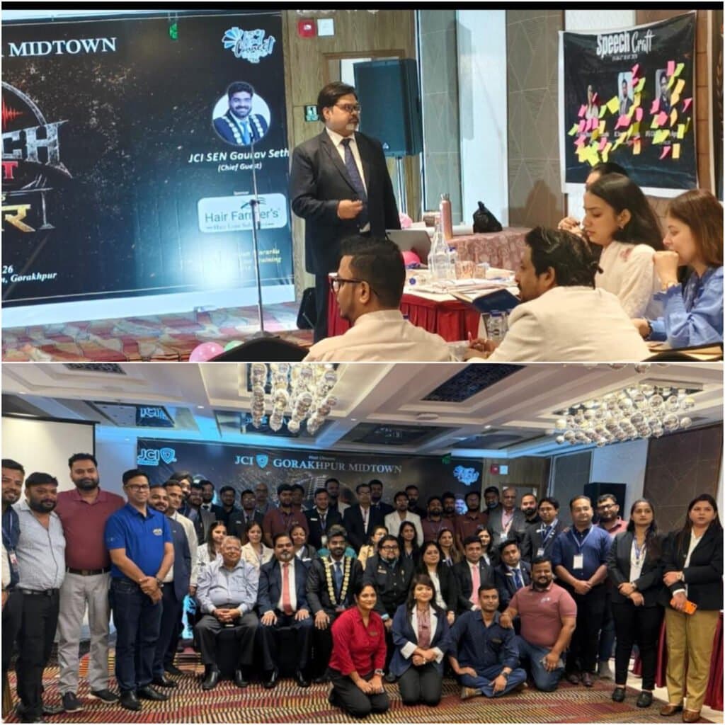 जेसीआई इंडिया जोन-3 के “स्पीच क्राफ्ट 2026” का भव्य आयोजन सफलतापूर्वक सम्पन्न, जेसीआई गोरखपुर मिडटाउन ने की मेजबानी