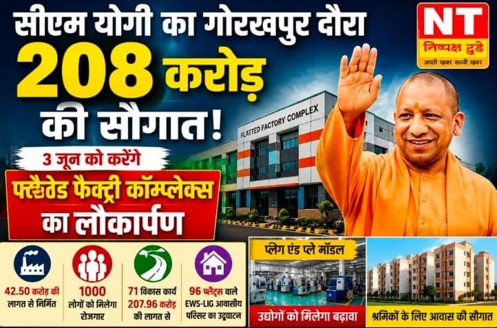 सीएम योगी कल करेंगे फ्लैटेड फैक्ट्री कॉम्प्लेक्स का लोकार्पण, गीडा को 208 करोड़ की विकास परियोजनाओं की सौगात