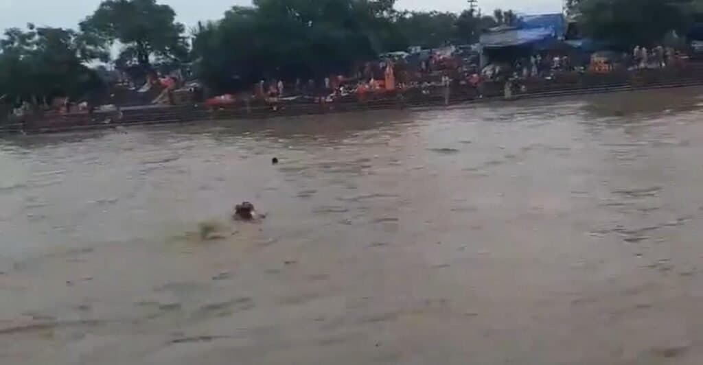 हरिद्वार में डूब रहे कावड़िए को गोताखोर पुलिस जवानों ने बचाया,वीडियो सोशल मीडिया पर वायरल