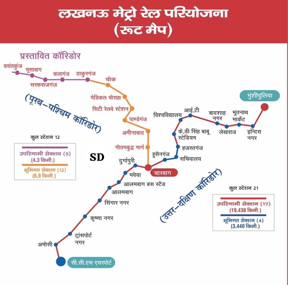 लखनऊ मेट्रो के ईस्ट-वेस्ट कॉरिडोर को मिली NPG की मंजूरी..