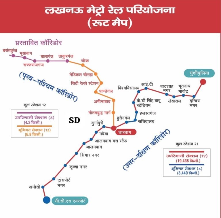 लखनऊ मेट्रो के ईस्ट-वेस्ट कॉरिडोर को मिली NPG की मंजूरी..