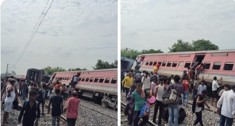 ट्रेन दुर्घटना/- गोंडा के पास डिब्रूगढ़ एक्सप्रेस पटरी से उतर गई।