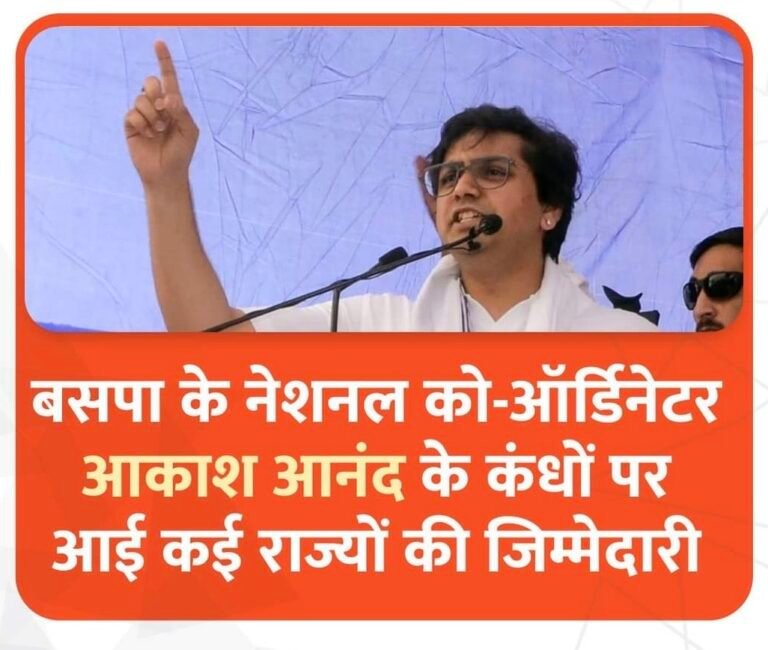 बसपा की मीटिंग में नेशनल को-ऑर्डिनेटर आकाश आनंद को कई राज्यों की ज़िम्मेदारी दी गई है।