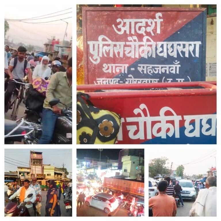 विगत वर्षों से नगर पंचायत में घाघसरा पुलिस चौकी के नाक के नीचे लगता है भारी जाम, जिम्मेदार मौन